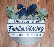 Load image into Gallery viewer, 16" personalized door hanger
