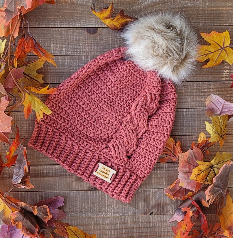 Women's Slouchy Hat with Pom